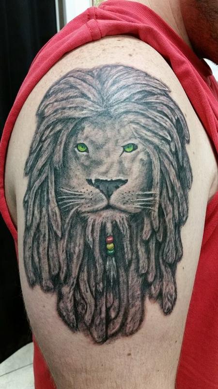 Tattoos - rasta lion - 133962